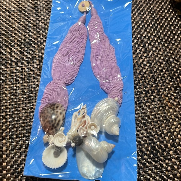 Hand Crafted Jewelry - Vintage unique Handcrafted Necklace with Cream and purple Accents.